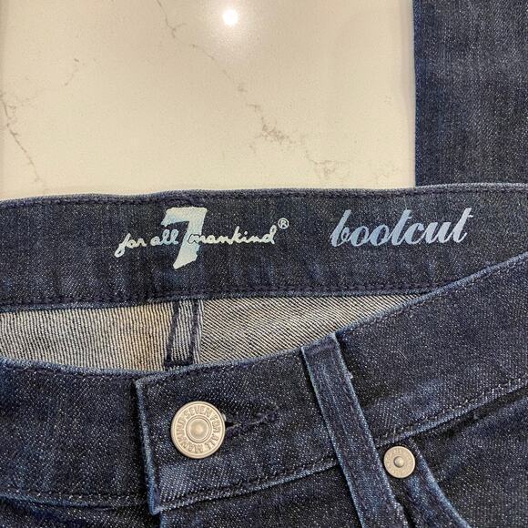 7 for all Mankind Blue Bootcut Jeans with Rhinestones Bling Size 26 - Picture 6 of 10